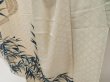 Photo4: 5501T13z860 Vintage Japanese Kimono Silk TSUKESAGE Bamboo grass Off-white (4)