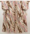 Photo1: 5502T01z660 Vintage Japanese Kimono Silk MEISEN KOMON Leaf Brown (1)
