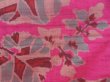 Photo4: 5502T02z380 Vintage Japanese Kimono Silk MEISEN HAORI Flowers Pink-Purple (4)