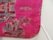Photo7: 5502T02z380 Vintage Japanese Kimono Silk MEISEN HAORI Flowers Pink-Purple (7)