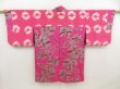 Photo8: 5502T02z380 Vintage Japanese Kimono Silk MEISEN HAORI Flowers Pink-Purple (8)