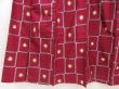 Photo4: 5502T04z580 Vintage Japanese Kimono Silk MEISEN KOMON Wine red (4)