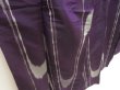 Photo3: 5502T05z530 Vintage Japanese Kimono Silk TSUMUGI  Dark purple (3)