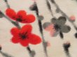 Photo4: 5502T06z420 Vintage Japanese Kimono Silk MEISEN HAORI Plum blossom Off-white (4)