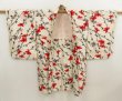 Photo8: 5502T06z420 Vintage Japanese Kimono Silk MEISEN HAORI Plum blossom Off-white (8)