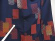 Photo8: 5502T08z860 Vintage Japanese Kimono Silk URUSHI KOMON  Navy (8)