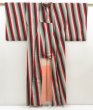 Photo8: 5502T09z850 Vintage Japanese Kimono Silk OMESHI KOMON  Gray (8)