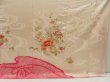 Photo7: 5502T12z1070 Vintage Japanese Kimono Silk FURISODE Peony Off-white (7)