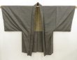 Photo1: 5504T03z540 Vintage Japanese Kimono Silk Men's OSHIMA HAORI  Dark brown (1)