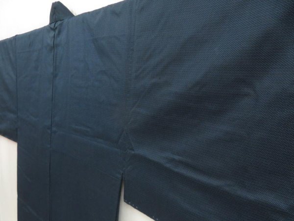 Photo2: 5504T06z780 Vintage Japanese Kimono Silk Men's   Navy-Black (2)