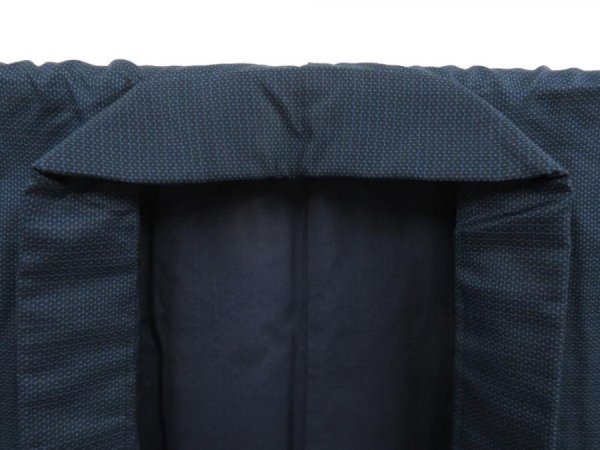 Photo7: 5504T06z780 Vintage Japanese Kimono Silk Men's   Navy-Black (7)