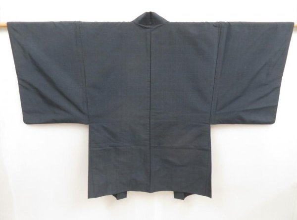 Photo4: 5504T08z480 Vintage Japanese Kimono Silk Men's OSHIMA HAORI Tsuba (4)