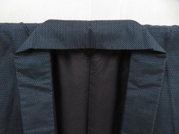 Photo5: 5504T13z800 Vintage Japanese Kimono Silk Men's Oshima  Blue-Gray (5)