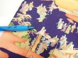 Photo6: 3G03z90  Japanese Kimono Silk  FABRIC Edo era Navy 63.0x14.4 (6)