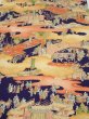 Photo1: 3G04z80  Japanese Kimono Silk  FABRIC Edo era Navy 62.2x14.4 (1)