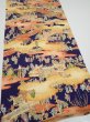 Photo2: 3G04z80  Japanese Kimono Silk  FABRIC Edo era Navy 62.2x14.4 (2)