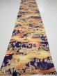 Photo5: 3G04z80  Japanese Kimono Silk  FABRIC Edo era Navy 62.2x14.4 (5)