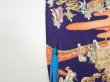Photo6: 3G05z90  Japanese Kimono Silk  FABRIC Edo era Navy 63.0x14.4 (6)