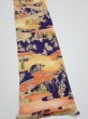 Photo2: 3G07z40  Japanese Kimono Silk  FABRIC Edo era Navy 58.3x7.1 (2)
