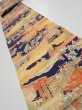 Photo1: 3G09z50  Japanese Kimono Silk  FABRIC Edo era Navy 72.4x7.1 (1)