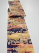 Photo3: 3G09z50  Japanese Kimono Silk  FABRIC Edo era Navy 72.4x7.1 (3)