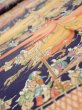 Photo4: 3G09z50  Japanese Kimono Silk  FABRIC Edo era Navy 72.4x7.1 (4)