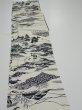 Photo3: 3G07z50  Japanese Kimono Silk  FABRIC Oharame Smoky white 58.3x7.7 (3)