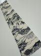 Photo1: 3G10z30  Japanese Kimono Silk  FABRIC Oharame Smoky white 39.4x7.1 (1)