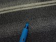 Photo6: 3G06z80  Japanese Kimono Silk  FABRIC Fog Black 60.6x13.6 (6)