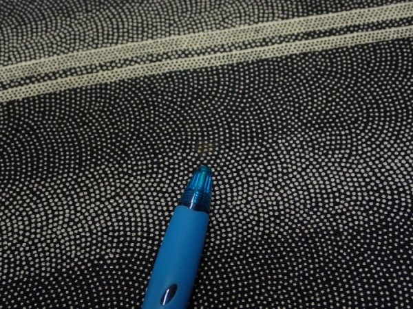 Photo6: 3G06z80  Japanese Kimono Silk  FABRIC Fog Black 60.6x13.6 (6)