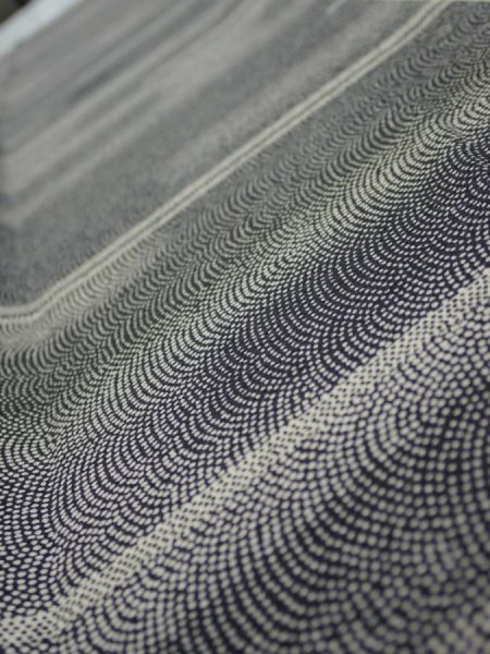 Photo5: 3G07z40  Japanese Kimono Silk  FABRIC Fog Black 53.1x7.1 (5)