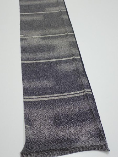 Photo2: 3G08z40  Japanese Kimono Silk  FABRIC Fog Black 53.5x7.1 (2)