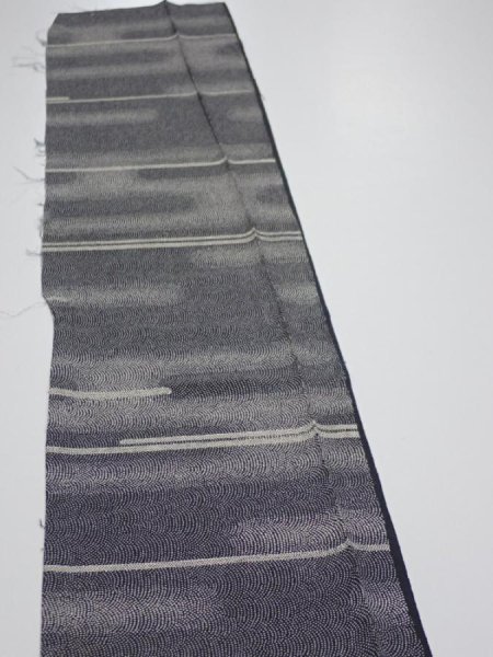 Photo3: 3G08z40  Japanese Kimono Silk  FABRIC Fog Black 53.5x7.1 (3)