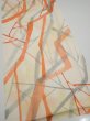 Photo2: 3G03z80  Japanese Kimono Silk  FABRIC Branch Light yellow 63.0x14.2 (2)