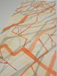 Photo3: 3G04z80  Japanese Kimono Silk  FABRIC Branch Light yellow 63.0x14.2 (3)