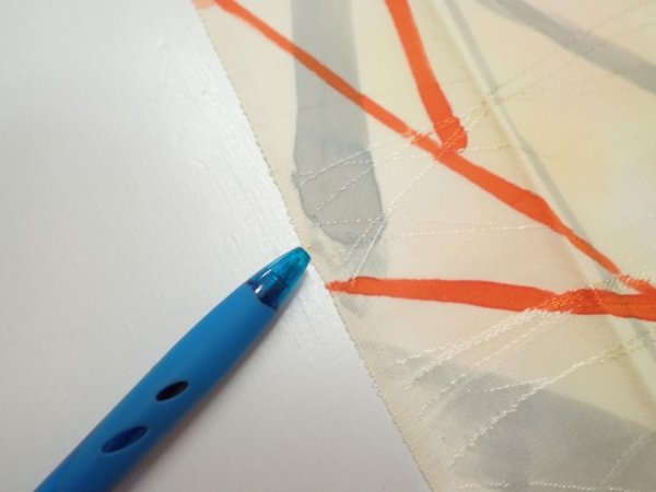 Photo6: 3G07z40  Japanese Kimono Silk  FABRIC Branch Light yellow 56.7x7.5 (6)