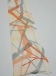 Photo2: 3G08z40  Japanese Kimono Silk  FABRIC Branch Light yellow 56.3x7.3 (2)