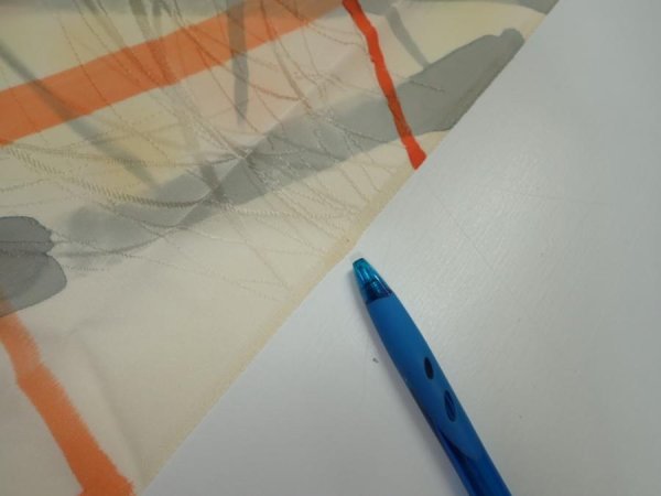 Photo8: 3G09z40  Japanese Kimono Silk  FABRIC Branch Light yellow 64.6x6.7 (8)