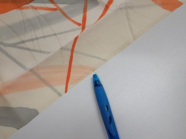 Photo6: 3G10z30  Japanese Kimono Silk  FABRIC Branch Light yellow 36.6x6.7 (6)