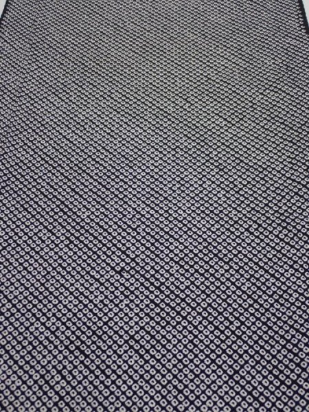 Photo2: 3G03z80  Japanese Kimono Silk  FABRIC Shibori Black 67.7x15.0 (2)