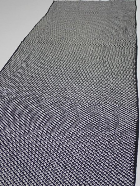 Photo4: 3G03z80  Japanese Kimono Silk  FABRIC Shibori Black 67.7x15.0 (4)