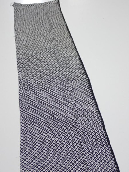 Photo3: 3G10z30  Japanese Kimono Silk  FABRIC Shibori Black 40.2x7.5 (3)