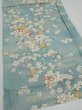 Photo2: 3G01z60  Japanese Kimono Silk  FABRIC Sakura Dull light blue 43.3x15.0 (2)