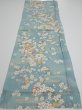 Photo5: 3G01z60  Japanese Kimono Silk  FABRIC Sakura Dull light blue 43.3x15.0 (5)