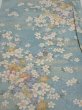 Photo1: 3G02z60  Japanese Kimono Silk  FABRIC Sakura Dull light blue 43.3x15.0 (1)