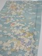 Photo3: 3G02z60  Japanese Kimono Silk  FABRIC Sakura Dull light blue 43.3x15.0 (3)