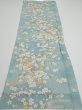 Photo5: 3G02z60  Japanese Kimono Silk  FABRIC Sakura Dull light blue 43.3x15.0 (5)