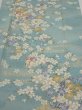 Photo1: 3G05z90  Japanese Kimono Silk  FABRIC Sakura Dull light blue 64.6x15.0 (1)
