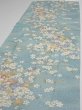 Photo3: 3G05z90  Japanese Kimono Silk  FABRIC Sakura Dull light blue 64.6x15.0 (3)