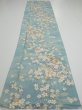 Photo5: 3G05z90  Japanese Kimono Silk  FABRIC Sakura Dull light blue 64.6x15.0 (5)